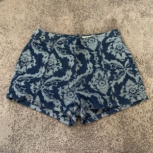 PacSun | High-Waisted Denim Brocade Shorts